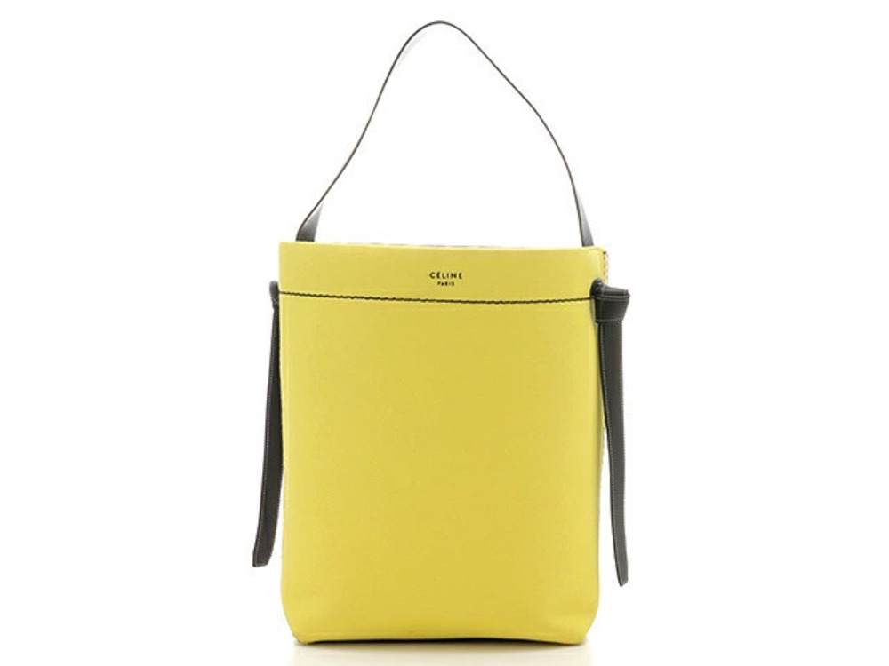 Celine Hobo Bag Twisted Cabas Canvas Calfskin